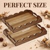 Sawysine 2 Pcs 2 Pcs Wooden Scalloped Tray with Handles