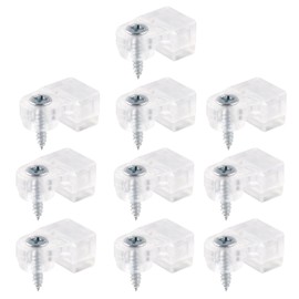 10pcs Glass Retainer Clips with Screws, Cabinet & Storm Door Glass Retainer Clips for Windows & Doors