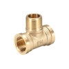 sourcing map Brass Tee Pipe Fitting G1/2 Female x G1/2
