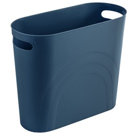 rejomiik cubeta de basura pequeño, cubeta de basura delgado de 3.5 galones con asas, contenedor para espacios estrechos, baño, recámara, cocina, oficina en casa, azul azulado