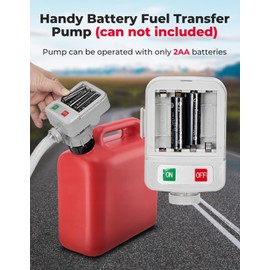KEMIMOTO Fuel Transfer Pump with 51'' Long Hose, Portable Transfer Pump Automatic Shut-Off Sensor 4 AA Battery Powered with 3 Can Adapters, 2.4 GPM Gas Can Pump for Oil, Diesel, Gasoline