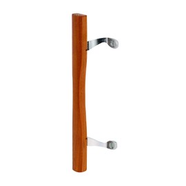 Prime-Line MP1034 Sliding Glass Door Pull, Wood Handle, Diecast Construction, Chrome, Pack of 1