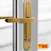 TSS Polished Brass UPVC Door Handle Pair Set, 117mm PZ