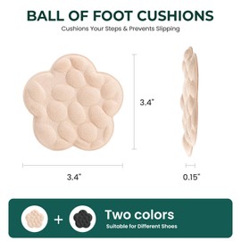 Bunion Pads Forefoot for Women - Welnove 8 Pairs Metatarsal Pads with Floral Pattern for Pain Relief Insoles for High Heels Comfort Non-Slip Forefoot Pads for Pumps, Stilettos