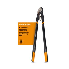Fiskars Ratchet Drive Anvil Lopper 32 Inch Heavy Duty Tree Trimmer, 2 inch Cut Capacity, Riveted Handles for Easy Squeeze Cutting Power