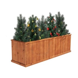 IDZO Wooden Window Box 40 in, Spacious Wooden Planter Boxes with Convenient Drainage Holes, Durable Oil Coated Window Box for Flowers & Plants, Decor Garden, Balcony, Backyard, Easy Assembly