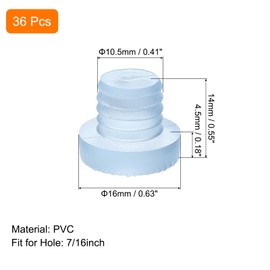 uxcell 36Pcs Glass Table Top Bumpers with Stem, 10.5mm/0.41Inch Clear Rubber Bumper Grippers Anti Collision Slip Glass Table Spacers for Patio Table Cabinet Furniture (Fits 7/16Inch Hole)