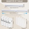 VEGCOO 2 x Extendable Curtain Pole 30-50 cm No Drilling