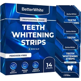 BetterWhite Professional Teeth Whitening Strips 7 Treatments - Enamel Safe - Non-Sensitive Formula - 14 Peroxide-Free Whitening Strips - Dentist Formulated Teeth Whitening Kit