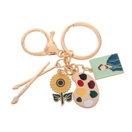 GALPADA Llavero Con Dije De Paleta De Pintura Y Pincel Para Artistas Estudiantes De Arte Accesorio Portátil Ligero Para Mochila Viajes