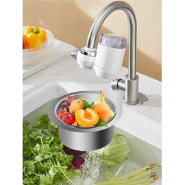 Colador para Fregadero de Cocina Acero Inoxidable, Circular Canasta de Colador de Fregadero, Cesta de Drenaje de Fregadero para Filtradores de Verduras y Frutas Estante