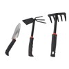 3PCS Garden Tool Set Iron Stainless Steel Five Teeth Rake