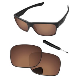 PapaViva Replacement Lenses & Screwdriver for Oakley TwoFace OO9189 Sunglass Copper Brown Pro+ Anti-fog Polarized