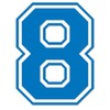 Applicable Pun Varsity Number 8 - Vinyl Decal - Sky