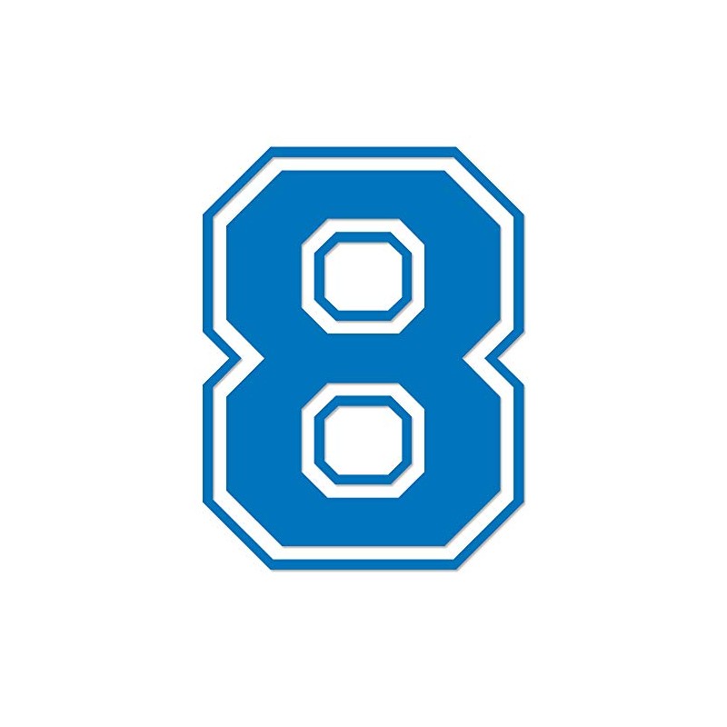 Applicable Pun Varsity Number 8 - Vinyl Decal - Sky