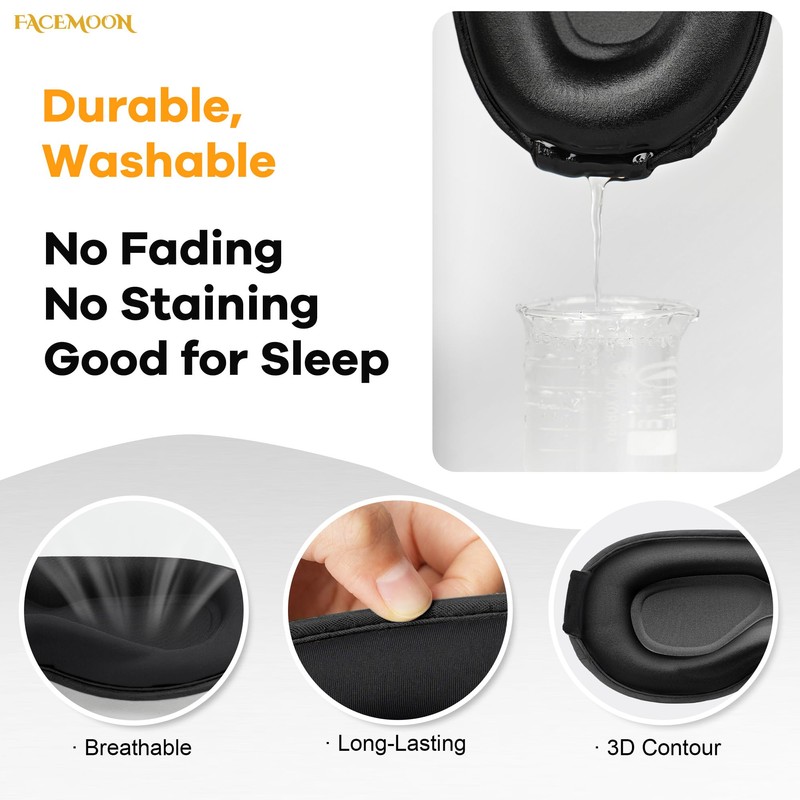 Blackout Weighted Eye Mask for Sleep: Gentle Deep-Pressure 3D Contoured