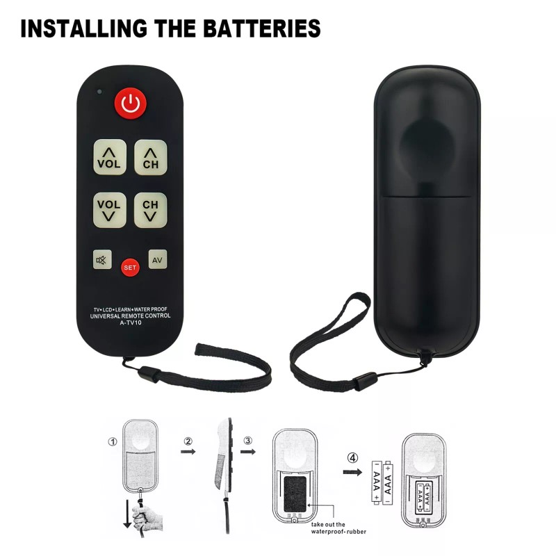 Universal A-TV10 Large Button Universal Waterproof Remote Control Replace for