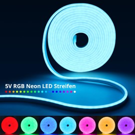 LRGBST LRGBST 2M RGB Neon Streifen5V IP65 Wasserdicht LED Neon Light band with Bluetooth App and Fernbedienung fr Home Neon Dekoration Beleuchtung