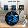 WallarGe Large Digital Wall Clock with LED Display, Electric Wall