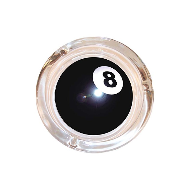 8 Ball Glass Ashtray - 4" Round