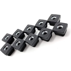 Design61 Threaded Plugs Square Tube Plugs 30 x 30 mm 2.0 mm with M10 Internal Thread Pack of 10