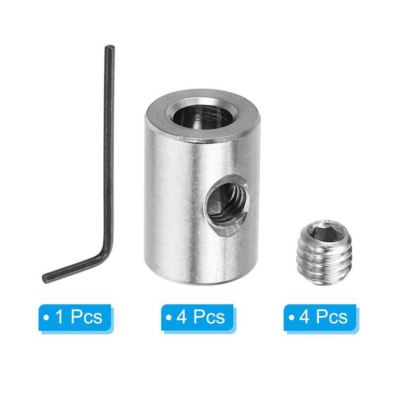 PATIKIL 4pcs 7mm Hole Wire Rope Clip Set 304 Stainless