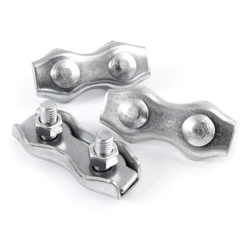 10 pcs galvanised Steel Duplex Wire Rope Clip 4mm