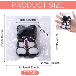 2pcs Cat Squishy Squeeze Toys, Super Soft Cat Sensory Toys, Kawaii Fidget Stress Kitten, Cute Fufu Animals, Funny Novelty Party Favors for Kids Adults Home Office Relaxing (Fishbone Cat)
