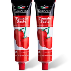 Tuscanini Premium Double Concentrated Tomato Paste Tube, 7.5oz (2 Pack) Made with Premium Italian Tomatoes