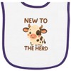 inktastic New To the Herd Cow Baby Terry Cloth Bib
