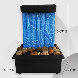 Desk Fountain Indoor Waterfall Tabletop Fountain USB/Battery Operated Waterfall Fountain Chinese Water Feature with LED Light,River Rocks for Home Office Decor Zen Relaxation Yoga Gifts (C)