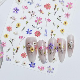 LISMYAKEY Nail Seal, Flower Hydrangea, Cherry Blossom Petals, Ins, Flower Pattern, Rainy Season, Purple, Spring, Summer, DIY Set of 3 (Fukuoka - Set of 3)
