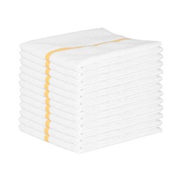 Wiper Central USA M915180FGD Microfiber Ribbed Bar Mop Towels w/Gold Center Stripe, Pack of 12