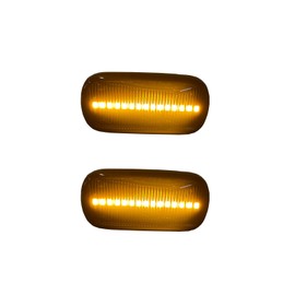 znakeauto 2x Amber Full LED Fender Side Marker Light Kit Compatible With JDM Spec Hon-da/Acura RSX Integra Civic EP3 Fit Jazz Replace OEM Amber Sidemarker Lamps (Civic Smoked Lens)