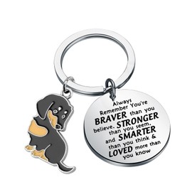 BNQL Dachshund Gifts Dachshund Keychain Dachshund Lovers Gifts Weiner Dog Gifts Dachshund Dog Owner Gifts Dachshund Keyring, Music Note Keychain, Large