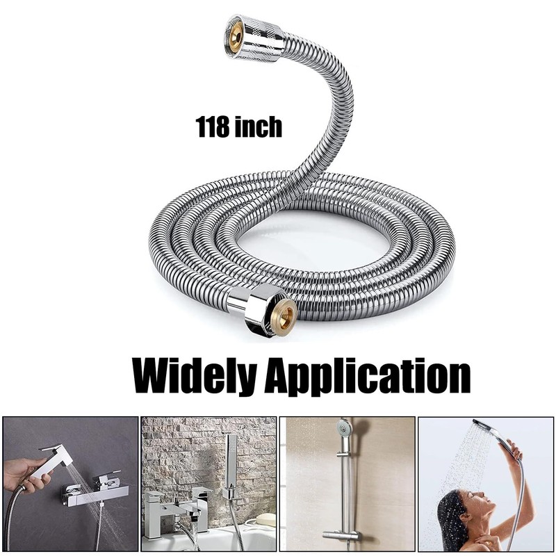 Shower Hose,118 inch Extra Long Stainless Steel Shower Head Hose