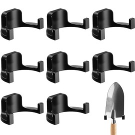 Qiyaz 8 Pcs Shed Storage Tool Hooks Accessories Compatible with Suncast, Compatible with Craftsman for Hanging Shelves Accessories Part, Storage Sheds Replacement Screws, Brackets and Hooks(U Shaped)