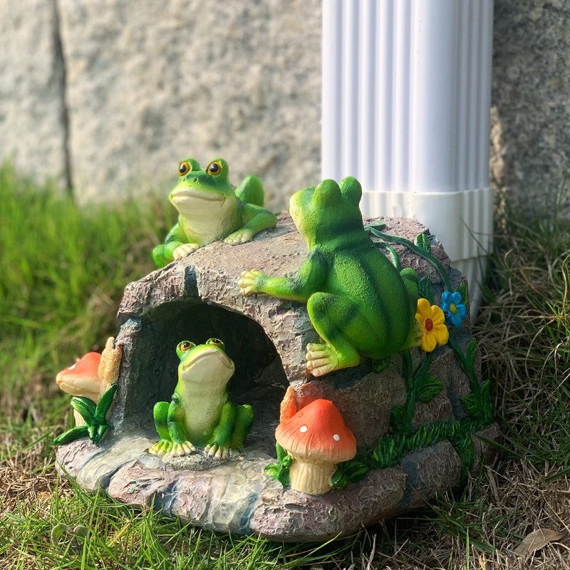 Gutter Downspout Extension Decorative Statue, Frog Statues 3”×4” Gutter Downspout