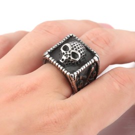 AFSTALR Johnny Hallyday Men's Skull Rock Stainless Steel Fantasy Ring - For All Fans of Our JoJo, Stainless Steel