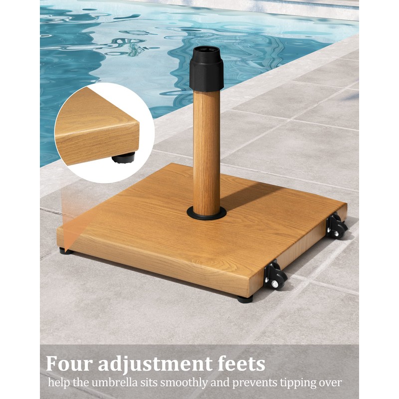 JOINHOM 42lbs Patio Umbrella Base with Wheels - Heavy Duty
