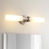 SANTOSTOCK Brushed Nickel Bathroom Light Fixtures, 2-Light Vanity Lights W/White
