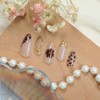 24 Pcs Pink White Press on Nails Short Almond,MINGCHUN Summer