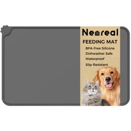 Silicone Pet Food Mat Waterproof - BPA Free Non-Slip Dog Feeding Mat with High Raised Edges - Spill-Proof Placemats for Cats and Dogs Food and Water Bowls 18.5"x11.5"