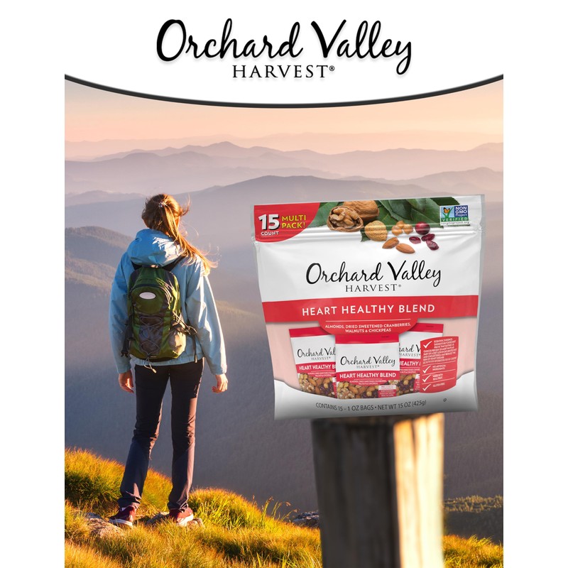 Orchard Valley Harvest Heart Healthy Blend, 1 Ounce Bags (Pack