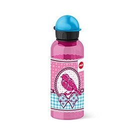 Emsa Kinder-Trinkflasche 518130 | 600 ml | Sicherheitsverschluss | 100 % dicht | BPA frei | Teens Birdy Bow | Tritan, Vogel, 7.5 x 7.5 x 21.4 cm