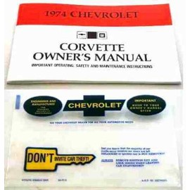 1974 CORVETTE OWNERS INSTRUCTION & OPERATING MANUAL plus PROTECTIVE ENVELOPE - GUIDE Stingray, Hardtops, Convertibles, 74