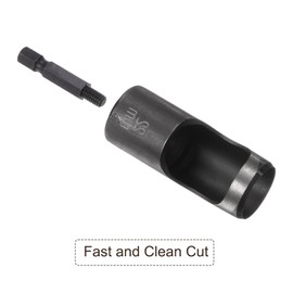 Kozelo Leather Hole Punch Tool - [22mm x 1/4" Shank] Extension Hex Shank Drill Bit High-Carbon Steel Rotary Hollow Puncher for Fabric Leathercraft Belts Use, 119mm Length