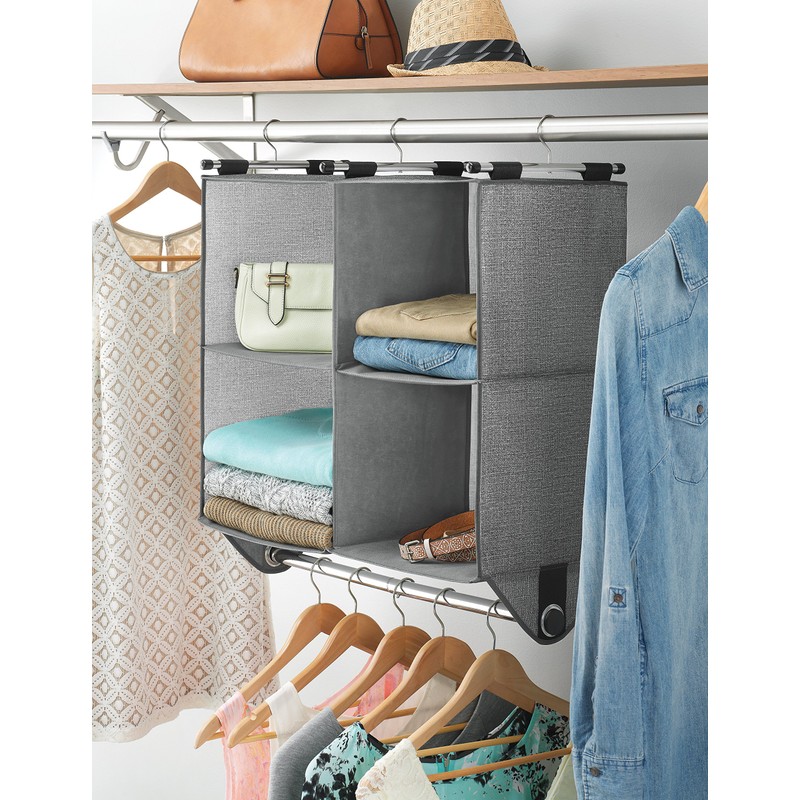 Whitmor 4 Section Fabric Closet Organizer Shelving with Built In