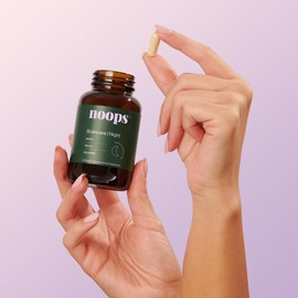 Noops Nootropics Brain Care Night for Mood, Calm & Relaxation with Ashwagandha KSM-66, L-Theanine, Montmorency Cherry, Magnesium, Lemon Balm & Lavender Supplement Complex, 60 Capsules