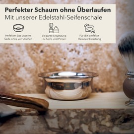 Störtebekker® Premium Rasierschale - Edelstahl Rasiertiegel - hochwertige Schale zum Schaum aufschlagen - für jede Rasierseife geeignet - Shaving Bowl - inkl. hochwertiger Verpackung